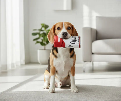 Peluche con sonido para perros · Cajetilla con 3 “cigarrillos”